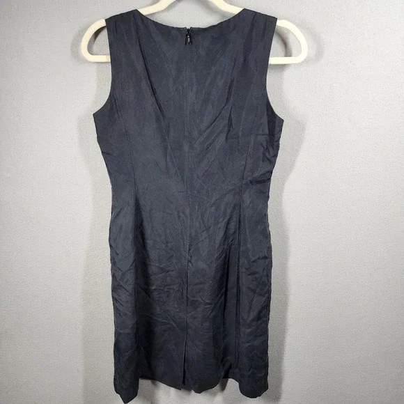 Talbots 100% Silk Dress Womens 6 Petite Black Sleeveless Sheath Cocktail Party - Picture 2 of 8